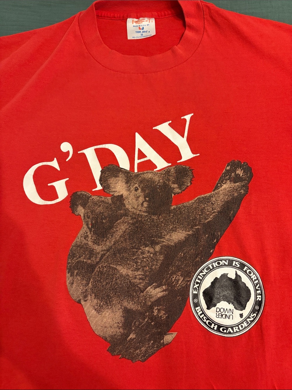 Vintage G'DAY Koala Australian Busch Gardens Graphic Tee -